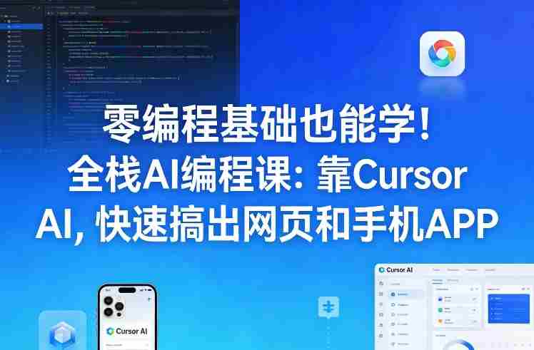 零编程基础也能学！全栈AI编程课：靠Cursor AI，快速搞出网页和手机APP-有道网创