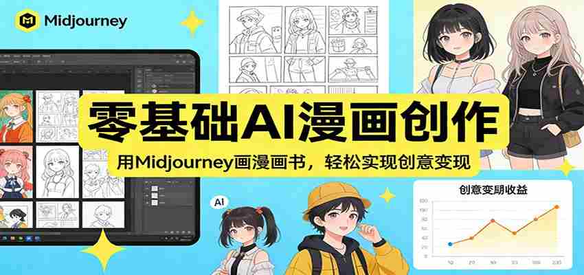 零基础AI漫画创作：用Midjourney画漫画书，轻松实现创意变现-有道网创