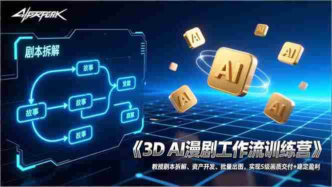 (17276期)3D AI漫剧工作流训练营:教授剧本拆解、资产开发、批量出图,实现S级画质交付+稳定盈利-有道网创