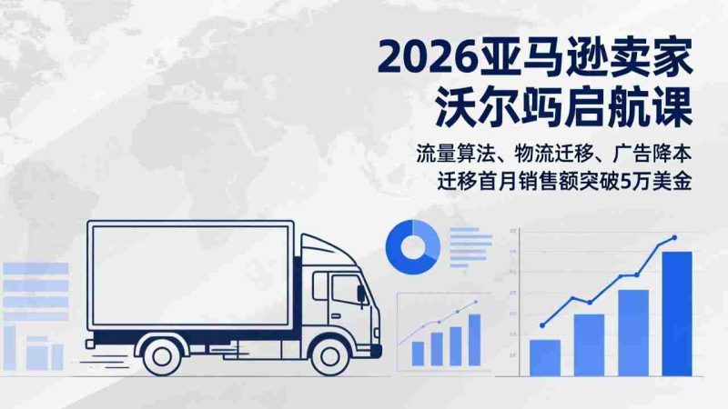 (17416期)2026亚马逊卖家沃尔玛启航课,流量算法、物流迁移、广告降本,迁移首月销售额突破5万美金-有道网创