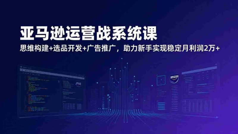 （17311期）亚马逊运营实战系统课，思维构建+选品开发+广告推广，助力新手实现稳定月利润2万+（更新）-有道网创