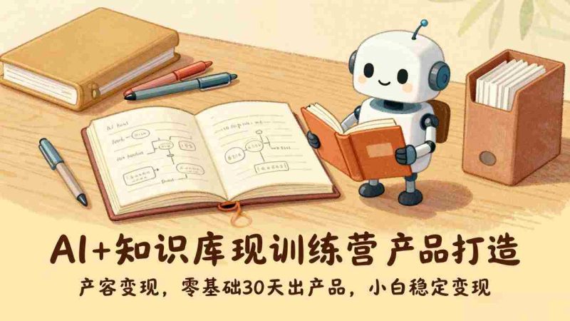 （17323期）AI+知识库变现训练营，产品打造、内容创作、全平台变现，零基础30天出产品，小白稳定变现-有道网创