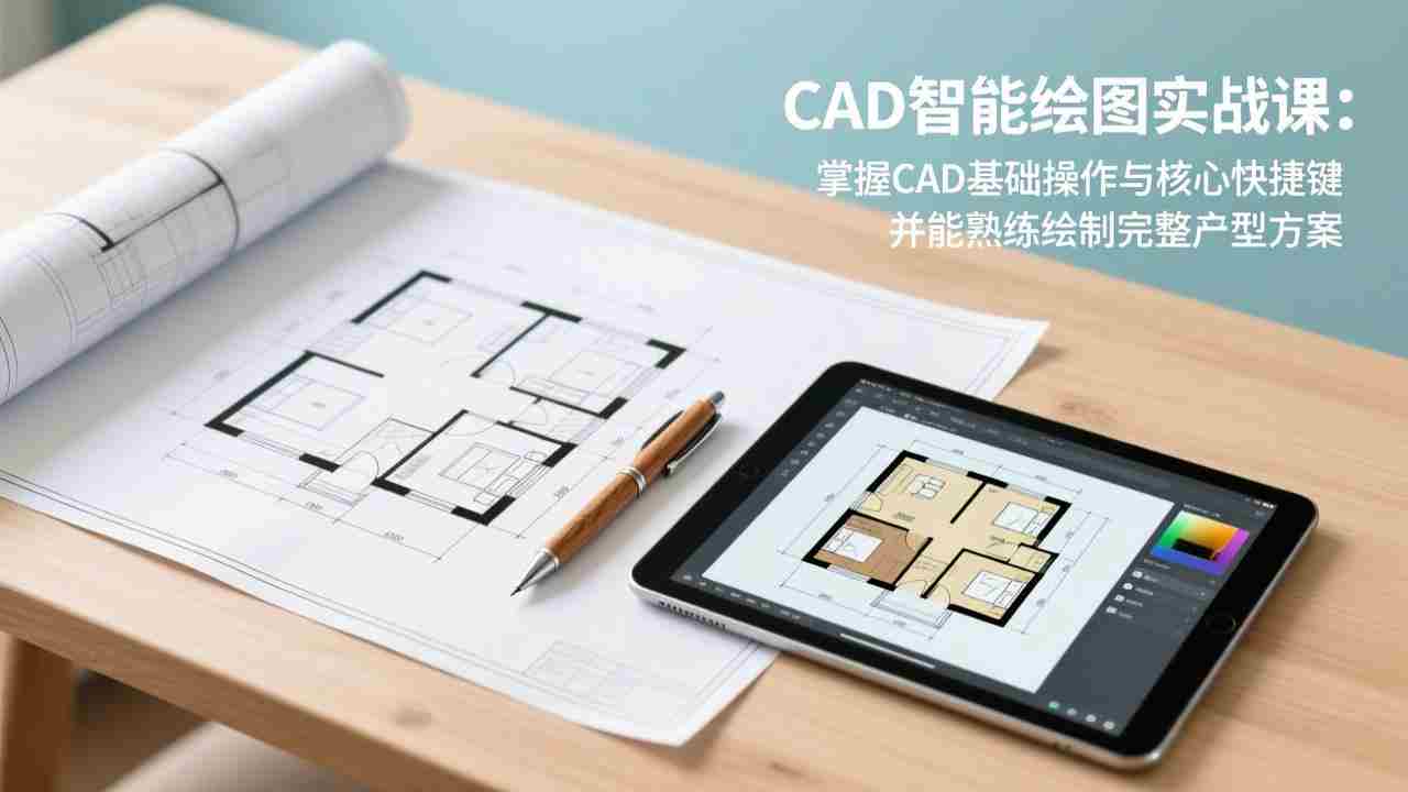 （17348期）CAD智能绘图实战课：掌握CAD基础操作与核心快捷键，并能熟练绘制完整户型方案-有道网创