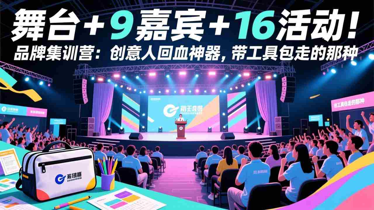（17413期）舞台 + 9 嘉宾 + 16 活动！品牌集训营：创意人回血神器，带工具包走的那种-有道网创