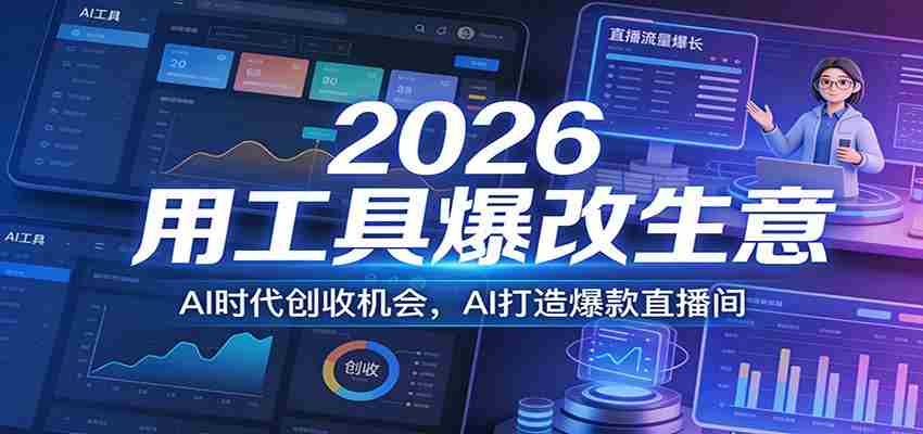 2026用工具爆改生意，AI时代创收机会，AI打造爆款直播间-有道网创