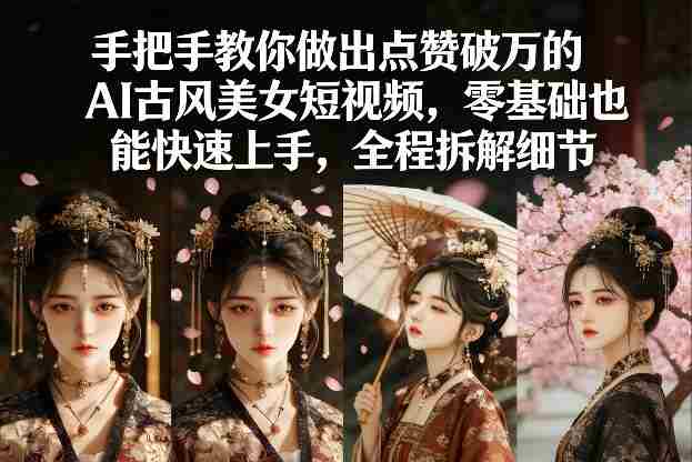 手把手教你做出点赞破万的AI古风美女短视频，零基础也能快速上手，全程拆解细节-有道网创