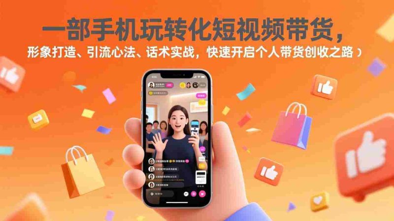 （17356期）一部手机玩转化短视频带货，形象打造、引流心法、话术实战，快速开启个人带货创收之路-有道网创