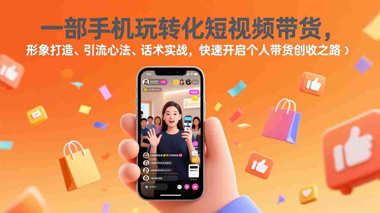 （17356期）一部手机玩转化短视频带货，形象打造、引流心法、话术实战，快速开启个人带货创收之路-有道网创