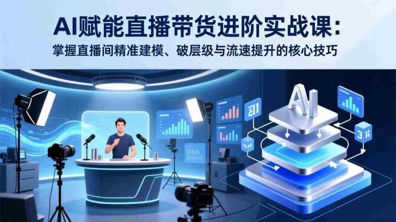 （17405期）AI赋能直播带货进阶实战课：掌握直播间精准建模、破层级与流速提升的核心技巧-有道网创