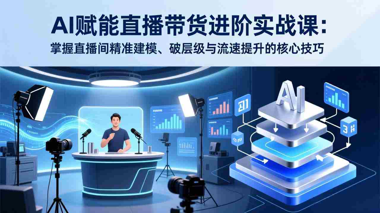 （17405期）AI赋能直播带货进阶实战课：掌握直播间精准建模、破层级与流速提升的核心技巧-有道网创