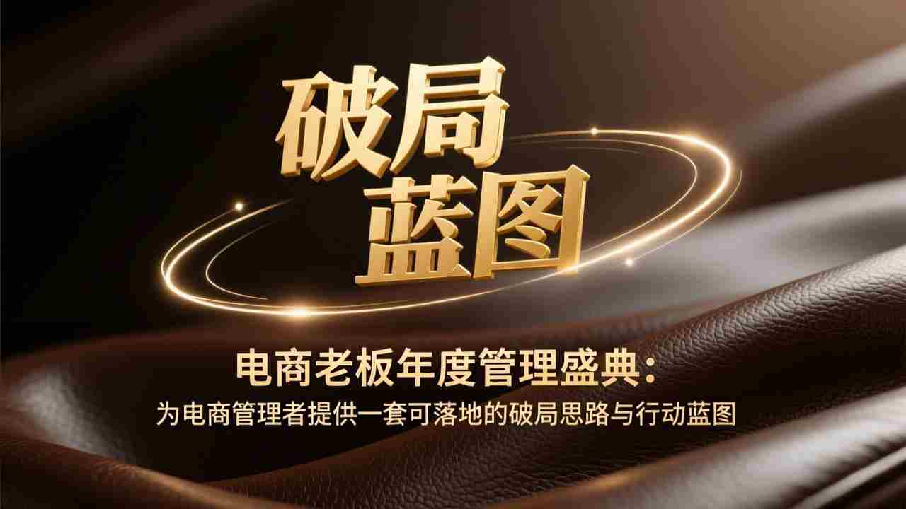 （17374期）电商老板年度管理盛典：为电商管理者提供一套可落地的破局思路与行动蓝图-有道网创