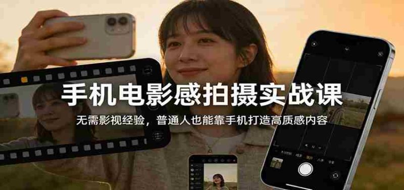 手机电影感拍摄实战课：无需影视经验，普通人也能靠手机打造高质感内容-有道网创