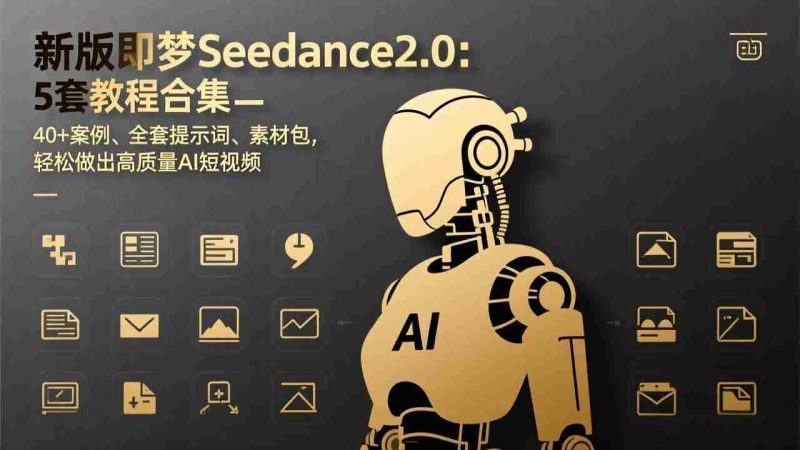 （17398期）新版即梦Seedance2.0：5套教程合集，40+案例、全套提示词、素材包，轻松做出高质量AI短视频-有道网创