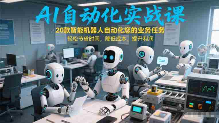 AI自动化实战课:20款智能机器人自动化您的业务任务,轻松节省时间,降低成本,提升利润-有道网创
