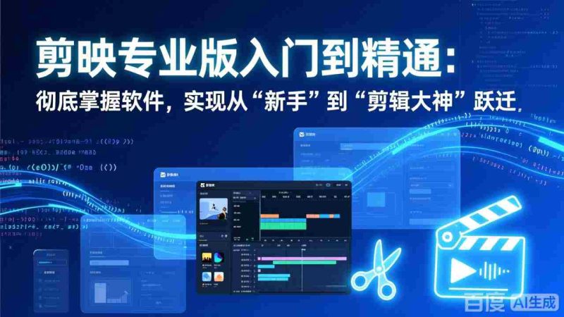 （17321期）剪映专业版入门到精通：彻底掌握软件，实现从“新手”到“剪辑大神”跃迁-有道网创