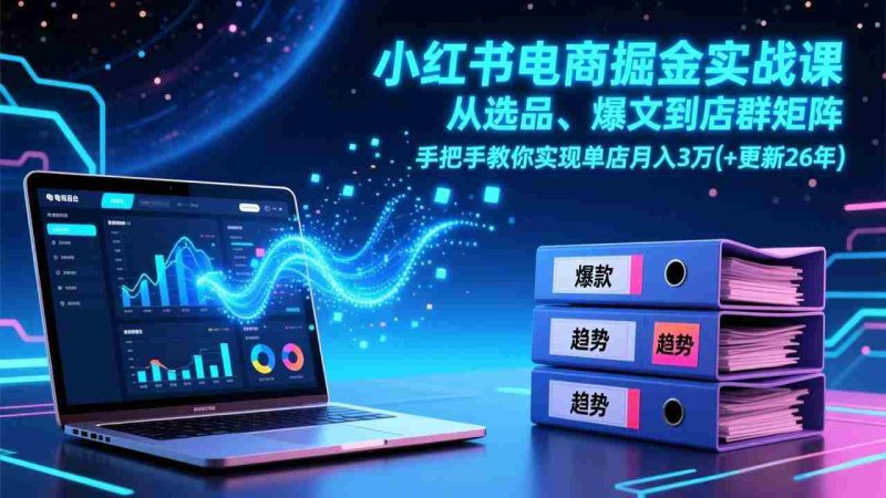 (17290期)小红书电商掘金实战课,从选品、爆文到店群矩阵,手把手教你实现单店月入3万+(更新26年)-有道网创