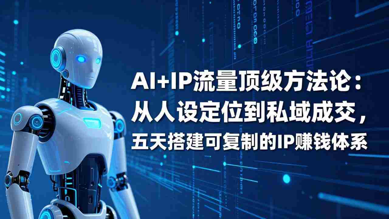 （17521期）AI+IP顶级方法论：从人设定位到私域成交，五天搭建可复制的IP赚钱体系-有道网创