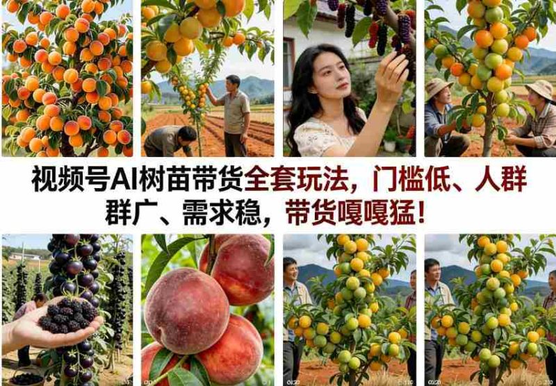 视频号AI树苗带货全套玩法，门槛低、人群广、需求稳，带货嘎嘎猛！-有道网创