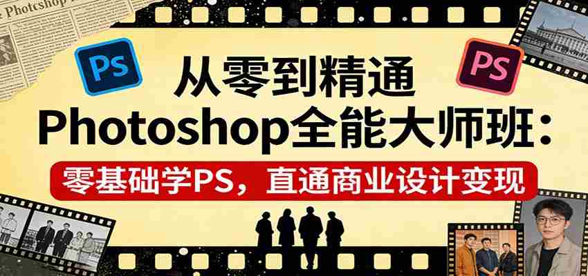 从零到精通Photoshop全能大师班：零基础学PS，直通商业设计变现-有道网创