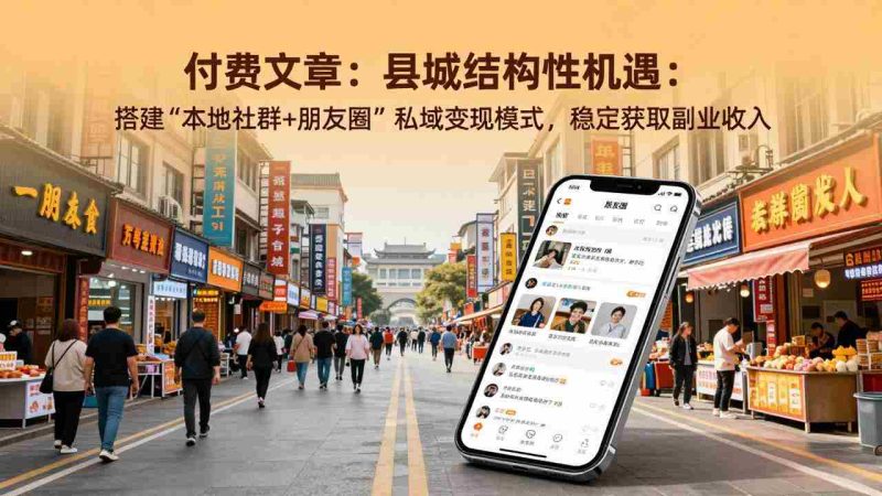 （17518期）付费文章：县城结构性机遇：搭建“本地社群+朋友圈”私域变现模式，稳定获取副业收入-有道网创