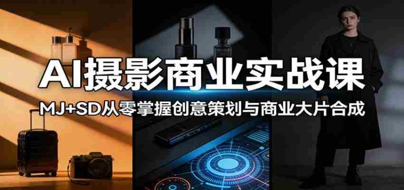 AI摄影商业实战课：MJ+SD从零掌握创意策划与商业大片合成-有道网创