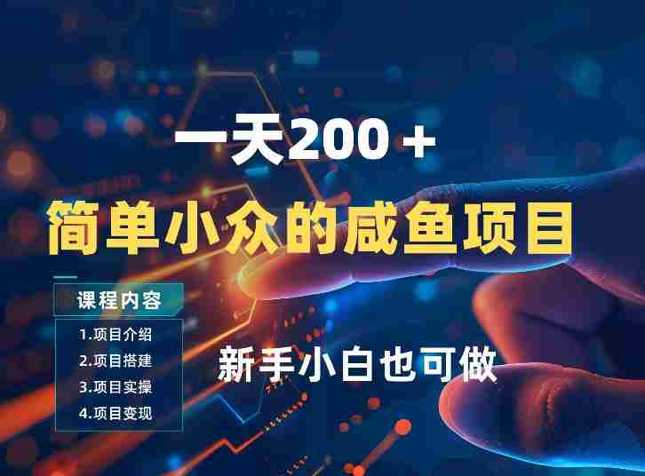 一天收入2张，一个简单小众的咸鱼项目，0门槛小白也能做-有道网创