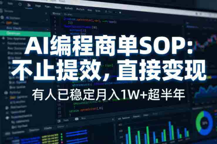 AI编程商单SOP,AI编程不能只给工作提效,还要直接变现,有人已经稳定月入1W+半年了-有道网创