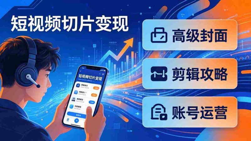 （17758期）短视频切片变现速成班2.0：高级封面+剪辑攻略+账号运营，0基础小白快速入局副业-有道网创