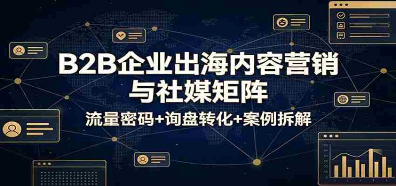 B2B企业出海内容营销与社媒矩阵:流量密码+询盘转化+案例拆解-有道网创