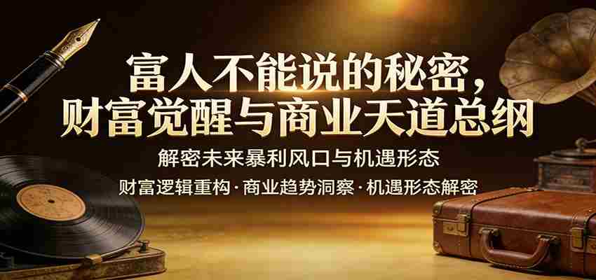 富人不能说的秘密，财富觉醒与商业天道总纲，解密未来暴利风口与机遇形态-有道网创