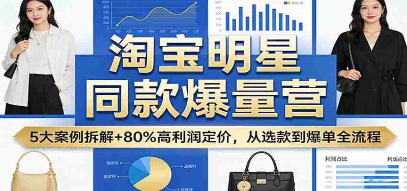 淘宝明星同款爆量营：5大案例拆解+80%高利润定价，从选款到爆单全流程-有道网创