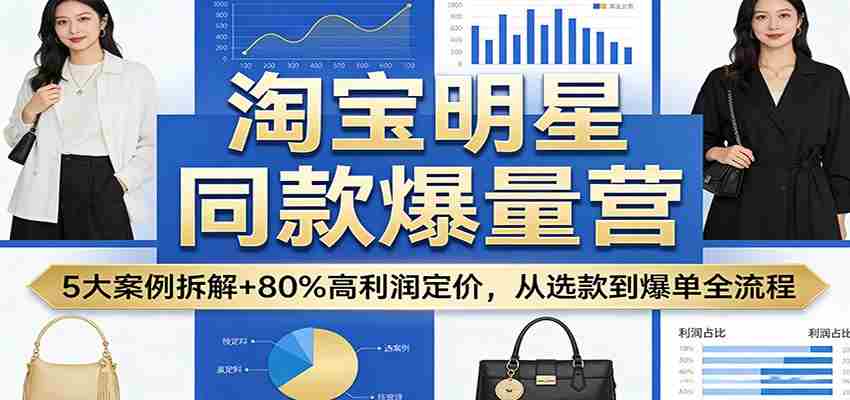 淘宝明星同款爆量营：5大案例拆解+80%高利润定价，从选款到爆单全流程-有道网创