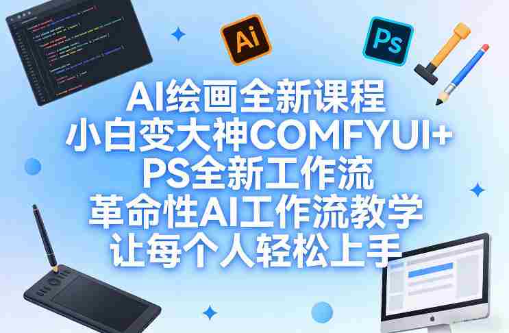AI绘画全新课程，小白变大神COMFYUI+PS全新工作流，革命性AI工作流教学，让每个人轻松上手-有道网创