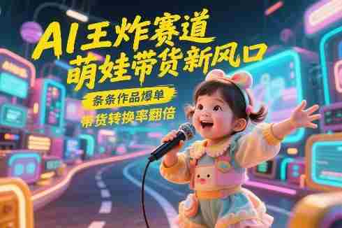 AI王炸赛道，萌娃带货新风口，条条作品爆单，带货转换率翻倍，核心逻辑拆解-有道网创