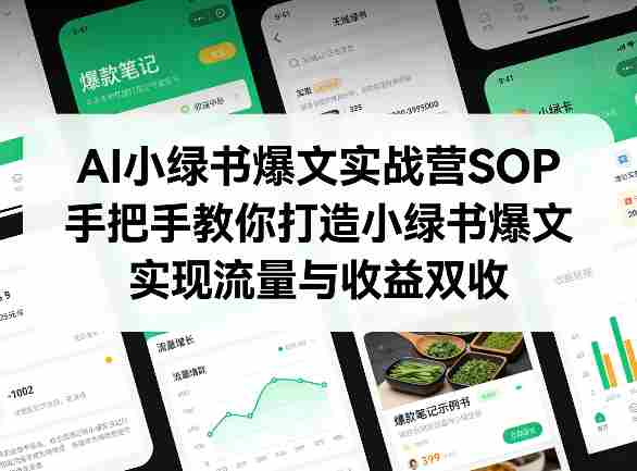 AI小绿书爆文实战营SOP，手把手教你打造小绿书爆文，实现流量与收益双收-有道网创