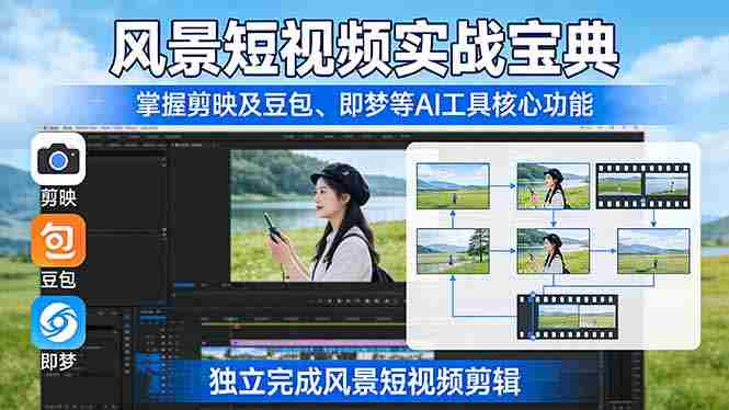(17704期)风景短视频实战宝典:掌握剪映及豆包、即梦等AI工具的核心功能,独立完成风景短视频剪辑-有道网创