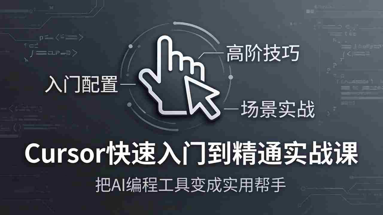 （17794期）Cursor快速入门到精通实战课：入门配置+高阶技巧+场景实战，把AI编程工具变成实用帮手-有道网创