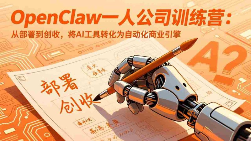(17540期)OpenClaw一人公司训练营:从部署到创收,将AI工具转化为自动化商业引擎-有道网创