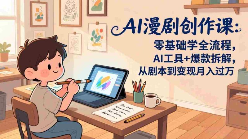 （17519期）AI漫剧创作课：零基础学全流程，AI工具+爆款拆解，从剧本到变现月入过万-有道网创