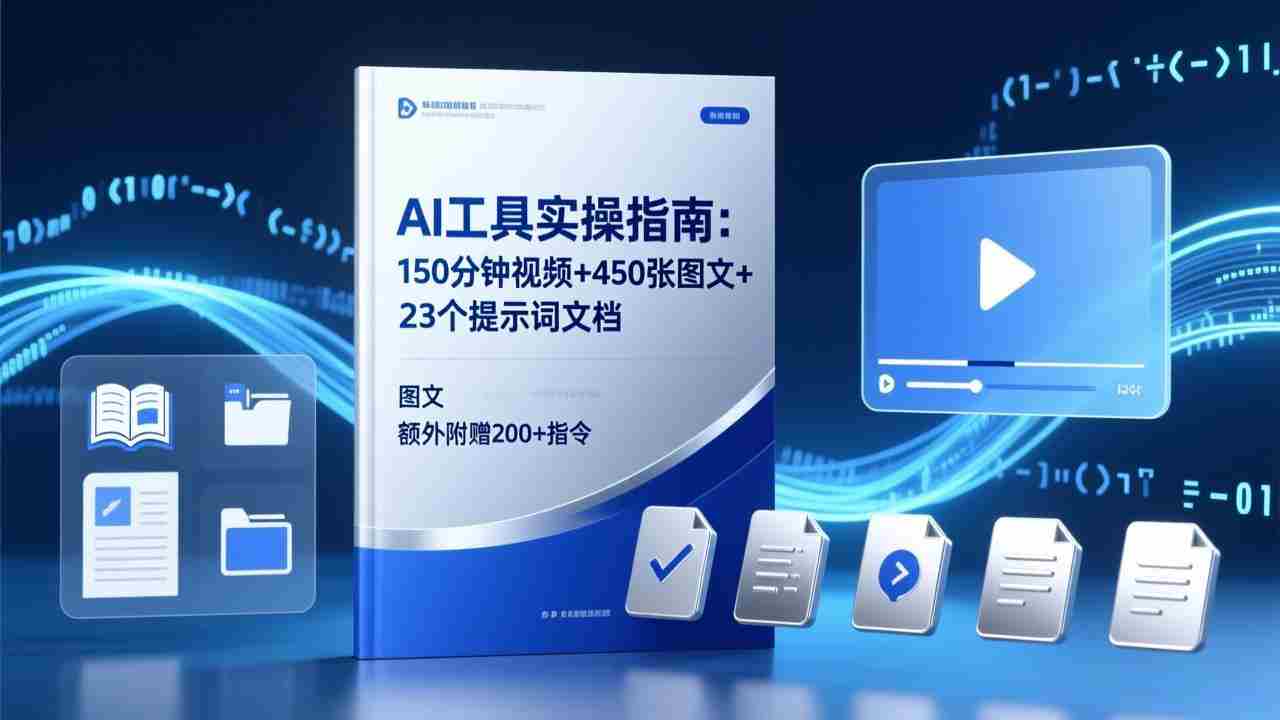 （17504期）AI工具实操指南：150分钟视频+450张图文+23个提示词文档，额外附赠200+指令-有道网创
