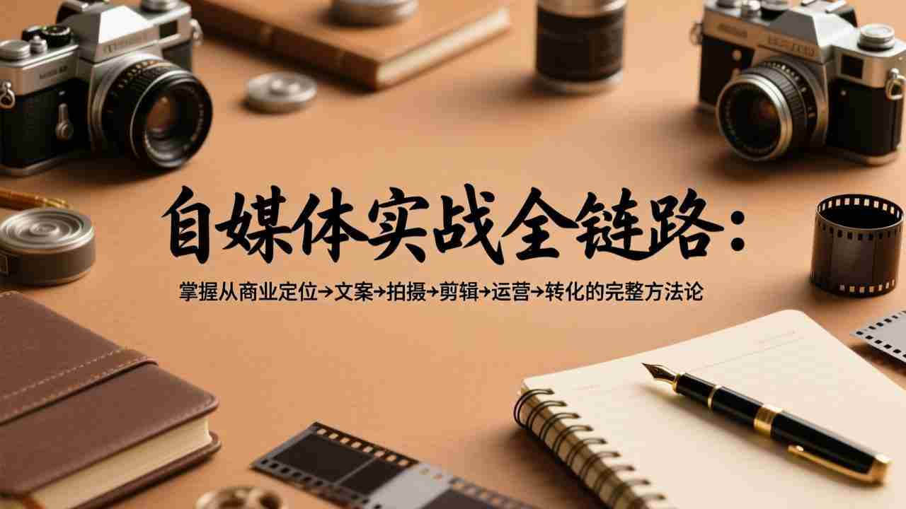 （17586期）自媒体实战全链路：掌握从商业定位→文案→拍摄→剪辑→运营→转化的完整方法论-有道网创