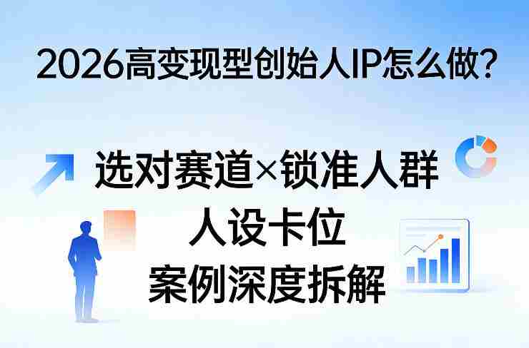 2026高变现型创始人IP怎么做？选对赛道×锁准人群×人设卡位×案例深度拆解-有道网创