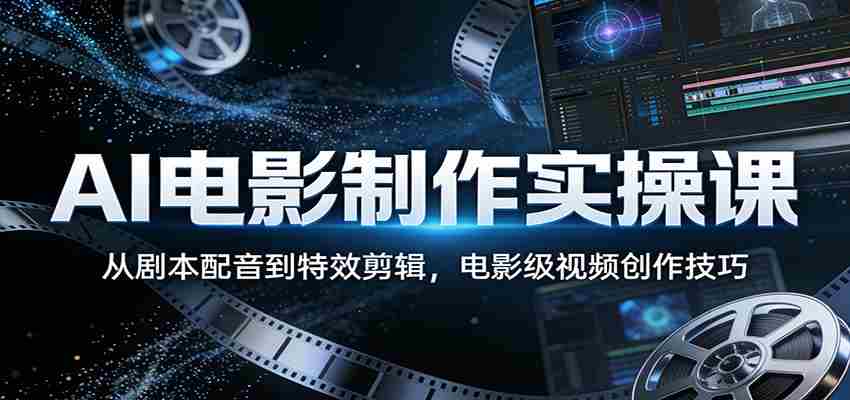 AI电影制作实操课：从剧本配音到特效剪辑，电影级视频创作技巧-有道网创