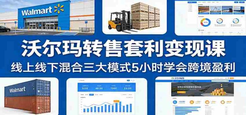 沃尔玛转售套利变现课:线上线下混合三大模式5小时学会跨境盈利-有道网创