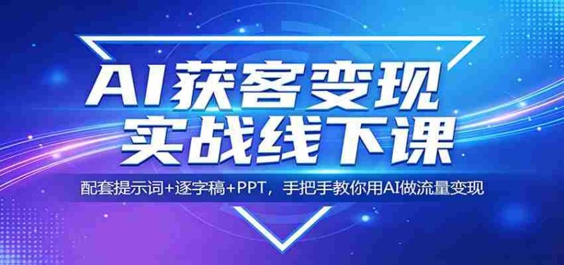 AI获客变现实战线下课：配套提示词+逐字稿+PPT，手把手教你用AI做流量变现-有道网创
