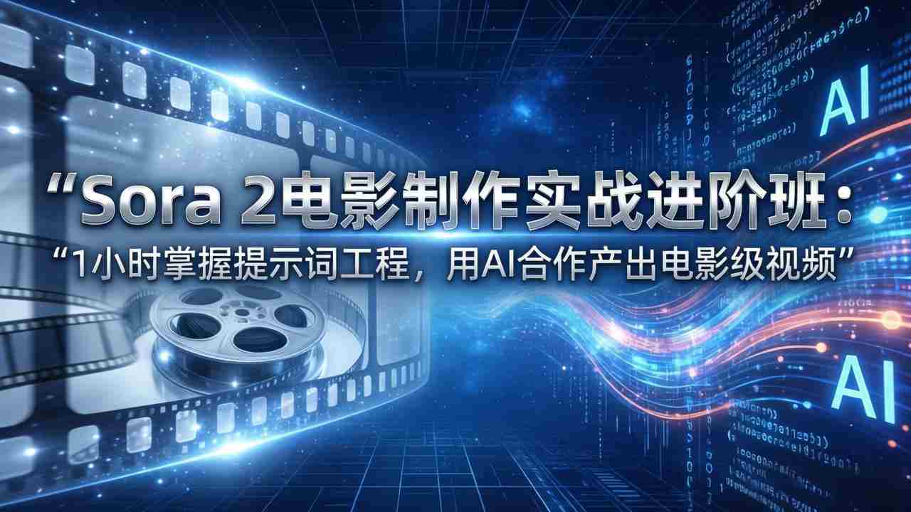 （17679期）Sora 2电影制作实战进阶班：1小时掌握提示词工程，用AI合作产出电影级视频-有道网创