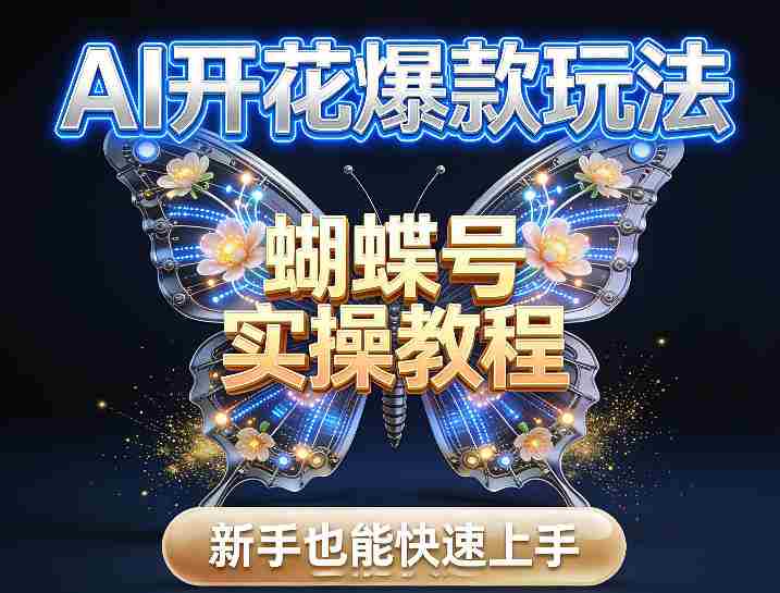 AI开花爆款玩法，蝴蝶号实操教程，新手也能快速上手-有道网创