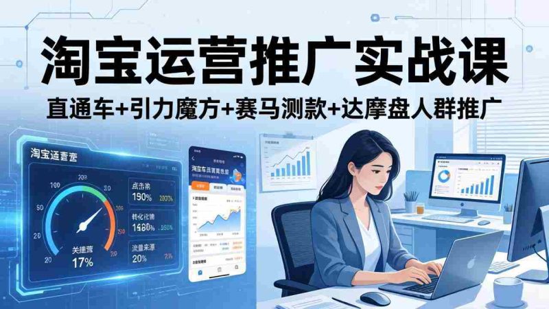 （17774期）淘宝运营推广实战课（更新26年3月）直通车+引力魔方+赛马测款+达摩盘人群推广等-有道网创