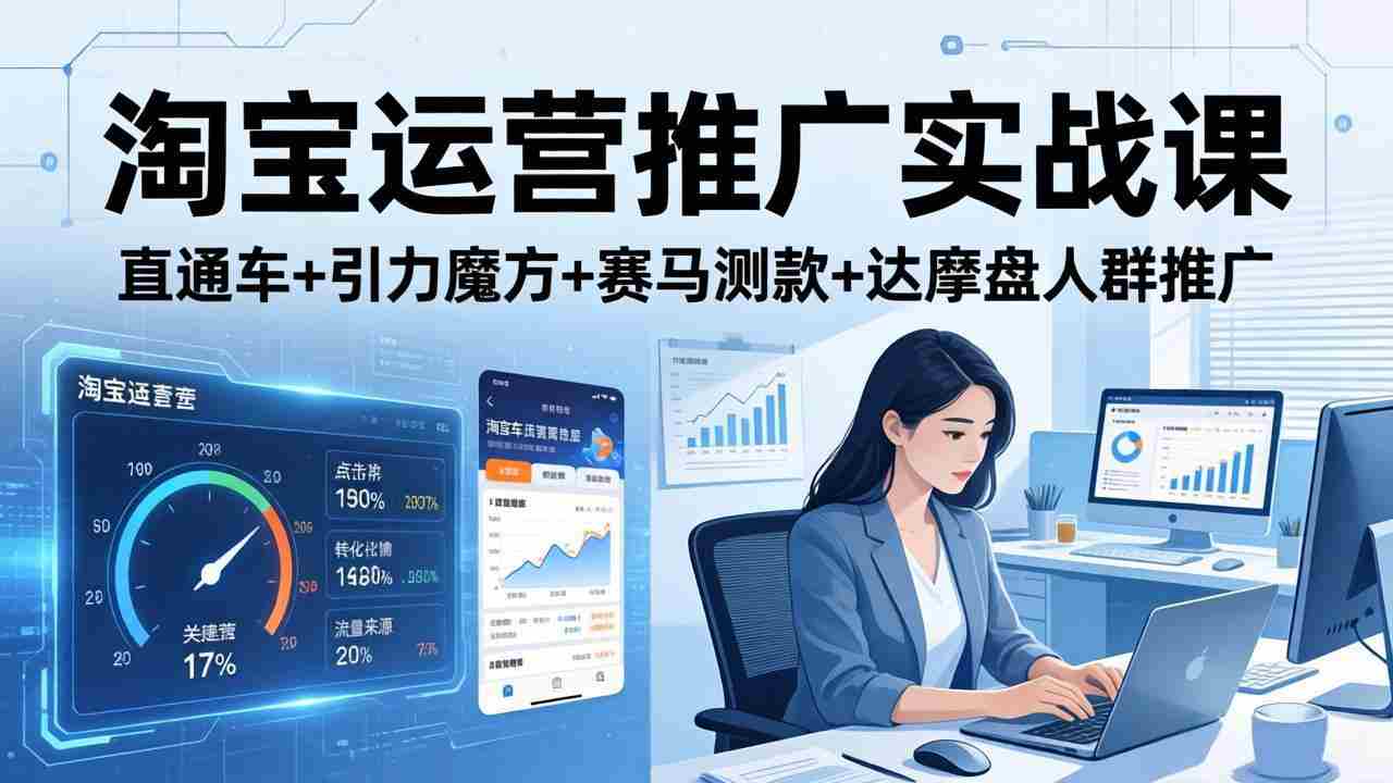（17774期）淘宝运营推广实战课（更新26年3月）直通车+引力魔方+赛马测款+达摩盘人群推广等-有道网创