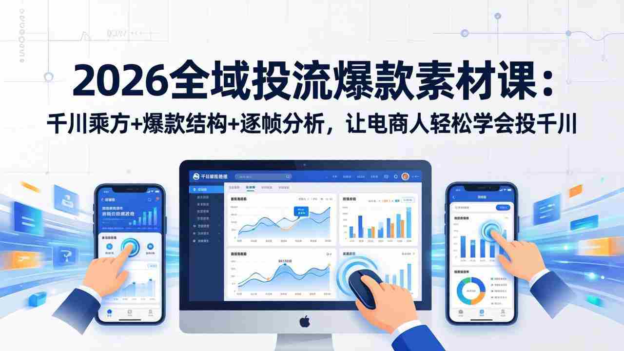 （17705期）2026全域投流爆款素材课：千川乘方+爆款结构+逐帧分析，让电商人轻松学会投千川-有道网创